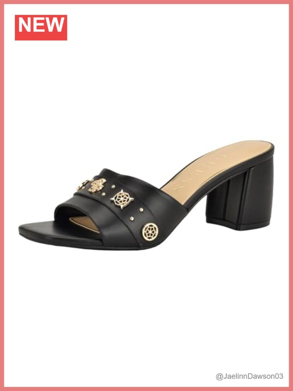 GUESS Gauri Women's Faux Leather Slip On Heeled Sandals 6.5cm Heel